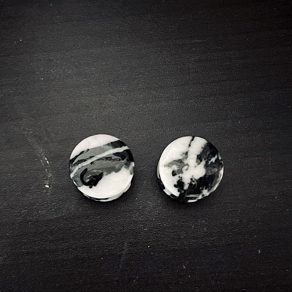 Zebra Jasper Stone Plugs - Sizes / Gauges (1 & 1/4" Inch)